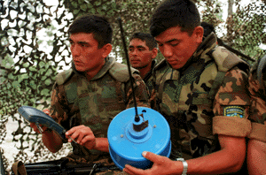 Военнослужащие одной из среднеазиатских республик на занятиях